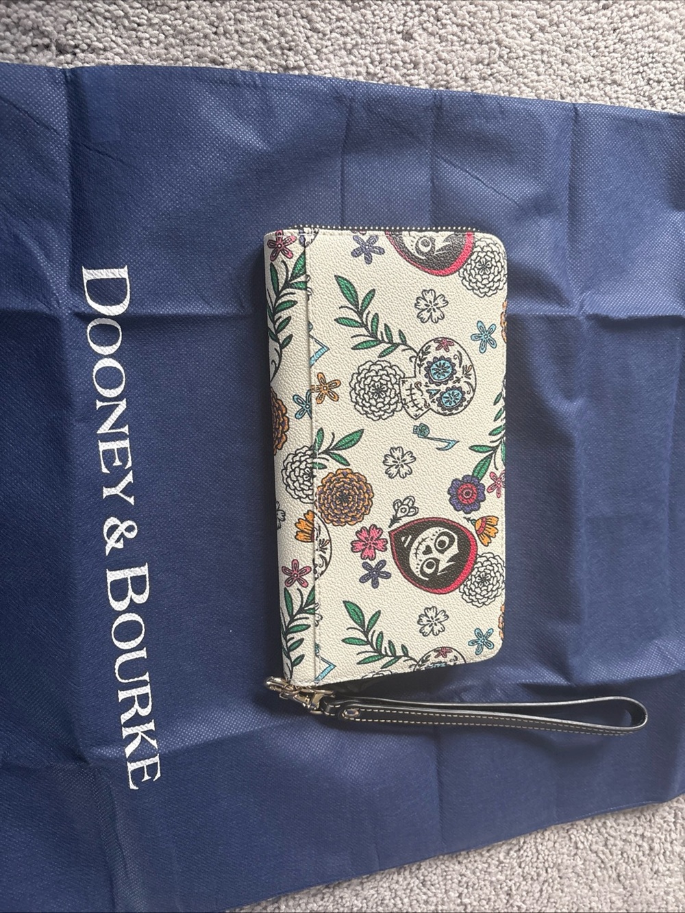 Dooney & Bourke Disney Pixar coco Wristlet with Black Strap - Picture 2 of 5